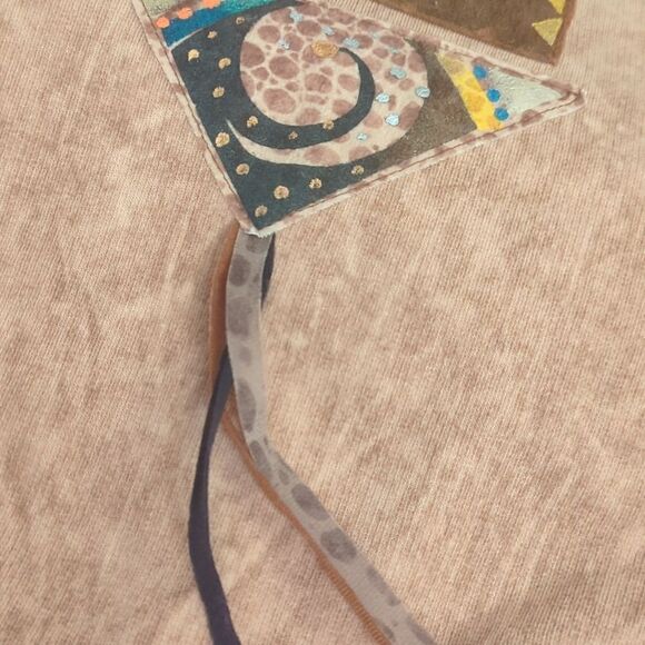 Vintage Elisa boho Western hand painted Long Cotton dress Natural - Picture 14 of 15